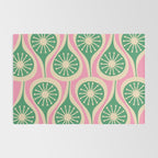 Mid Century Modern Atomic Drops Retro Pattern Pink and Green Rug Gallery Image 2