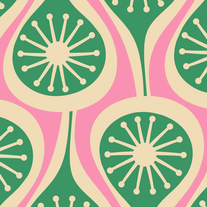 Mid Century Modern Atomic Drops Retro Pattern Pink and Green Coffee Mug Gallery Image 2