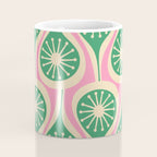 Mid Century Modern Atomic Drops Retro Pattern Pink and Green Coffee Mug Gallery Image 4