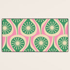 Mid Century Modern Atomic Drops Retro Pattern Pink and Green Desk Mat Gallery Image 3