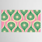 Mid Century Modern Atomic Drops Retro Pattern Pink and Green Tablecloth Gallery Image 2
