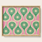 Mid Century Modern Atomic Drops Retro Pattern Pink and Green Serving Tray Gallery Image 1