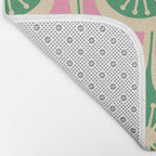 Mid Century Modern Atomic Drops Retro Pattern Pink and Green Bath Mat Gallery Image 2