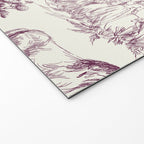 Toile de Jouy Vintage French Plum Cream Pastoral Pattern Welcome Mat Gallery Image 2