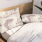Toile de Jouy Vintage French Plum Cream Pastoral Pattern Pillow Sham Gallery Image 2