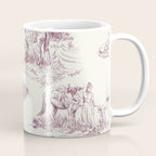 Toile de Jouy Vintage French Plum Cream Pastoral Pattern Coffee Mug Gallery Image 1