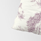 Toile de Jouy Vintage French Plum Cream Pastoral Pattern Pillow Sham Gallery Image 4