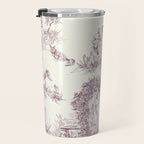 Toile de Jouy Vintage French Plum Cream Pastoral Pattern Travel Mug Gallery Image 3