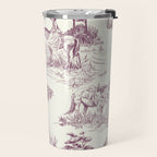 Toile de Jouy Vintage French Plum Cream Pastoral Pattern Travel Mug Gallery Image 2
