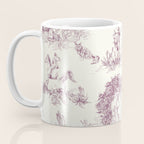 Toile de Jouy Vintage French Plum Cream Pastoral Pattern Coffee Mug Gallery Image 3