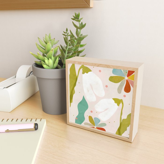 floral minimal shapes 2 Mini Art Print Gallery Image 2