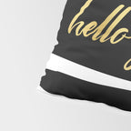 Hello Gorgeous, Gold, Black and White Print Pillow Sham Gallery Image 4