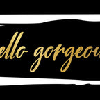 Hello Gorgeous, Gold, Black and White Print Coffee Mug Gallery Image 2