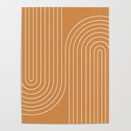 Minimal Line Curvature LXXXIII 70s Orange Mid Century Modern Arch Abstract Poster Gallery Image 4