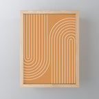 Minimal Line Curvature LXXXIII 70s Orange Mid Century Modern Arch Abstract Mini Art Print Gallery Image 1