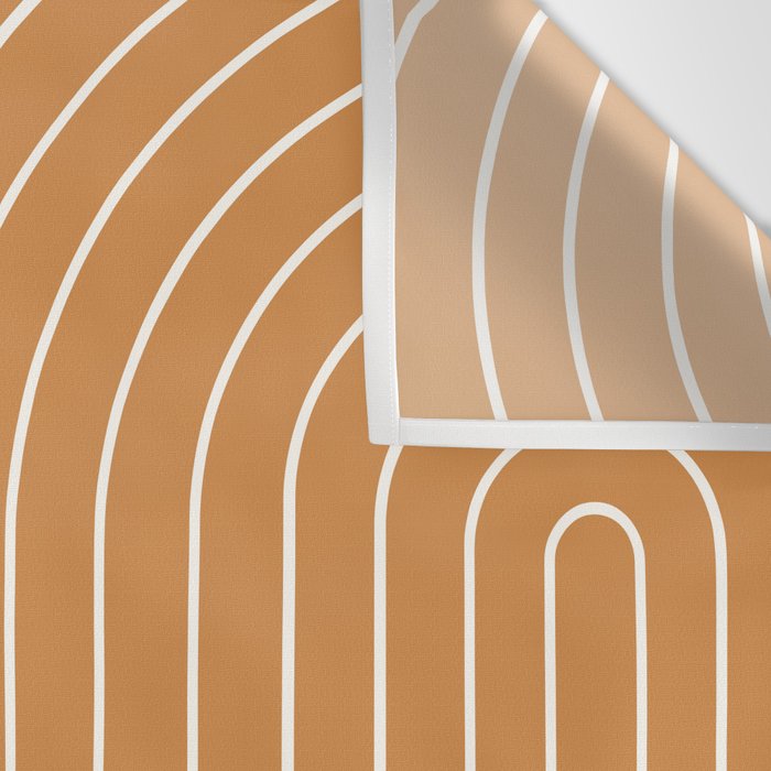 Minimal Line Curvature LXXXIII 70s Orange Mid Century Modern Arch Abstract Wall Tapestry Gallery Image 3