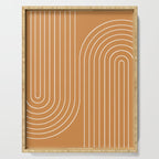 Minimal Line Curvature LXXXIII 70s Orange Mid Century Modern Arch Abstract Serving Tray Gallery Image 1