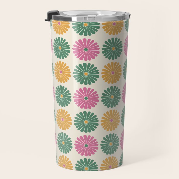 Retro Summer Daisies XI Travel Mug Gallery Image 3