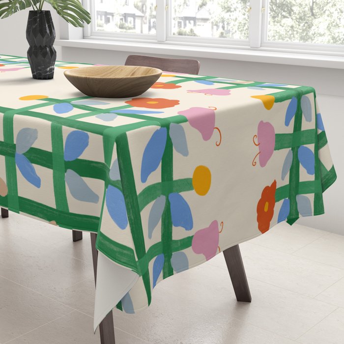 Floral Gingham Tablecloth Gallery Image 3