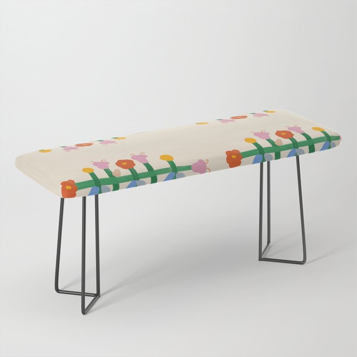 Floral Gingham Bench Gallery Image 1