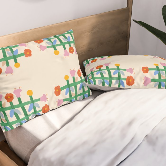 Floral Gingham Pillow Sham Gallery Image 2