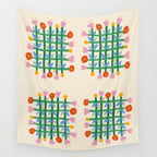 Floral Gingham Wall Tapestry Gallery Image 4