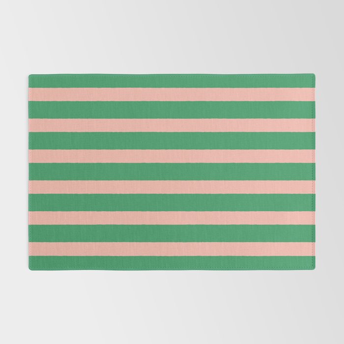 Simple Stripes Pattern - Green Pink Rug Gallery Image 2