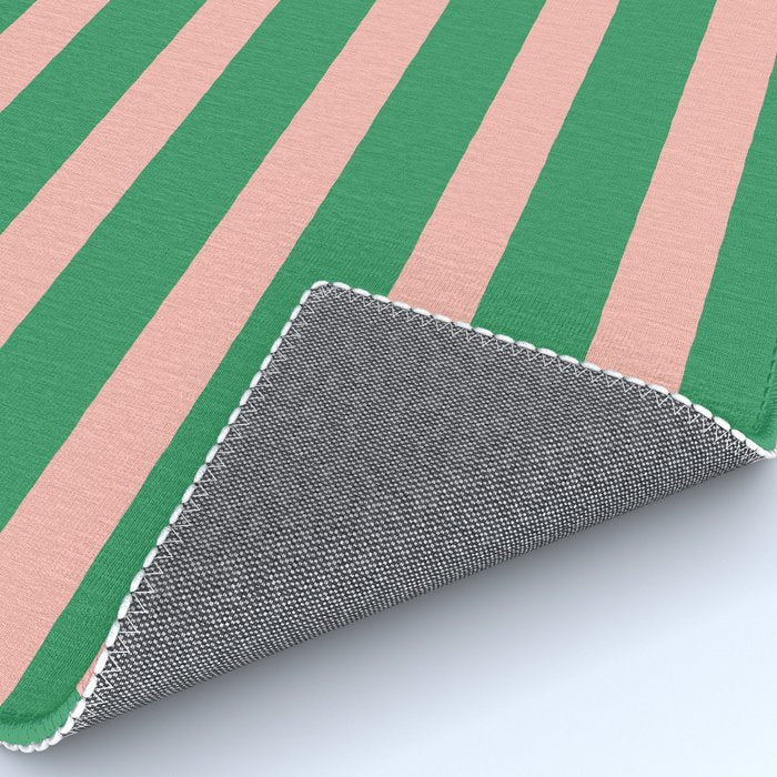 Simple Stripes Pattern - Green Pink Rug Gallery Image 4