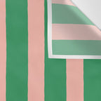 Simple Stripes Pattern - Green Pink Wall Tapestry Gallery Image 3