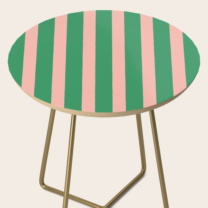 Simple Stripes Pattern - Green Pink Side Table Gallery Image 2