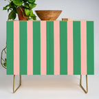 Simple Stripes Pattern - Green Pink Credenza Gallery Image 1