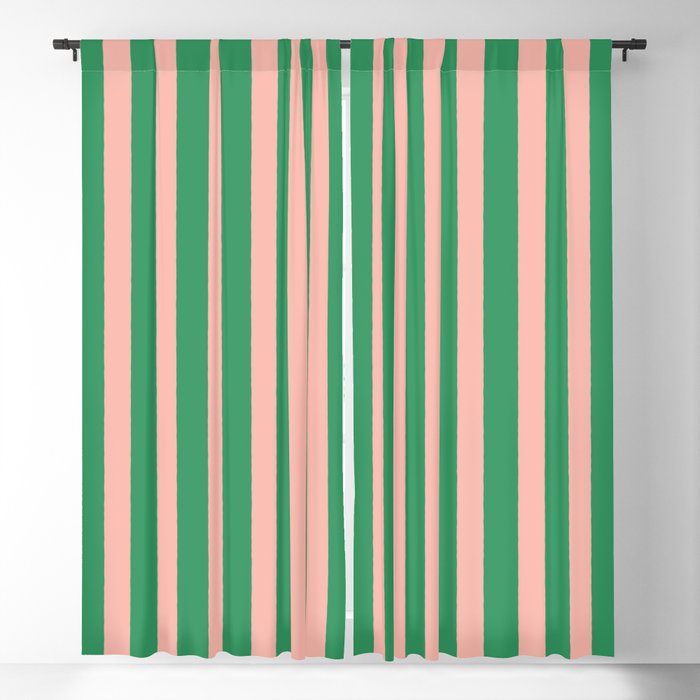 Simple Stripes Pattern - Green Pink Window Curtain Gallery Image 1