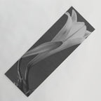 Tulip Blossoms floral black and white photography / photograph Yoga Mat Gallery Image 1
