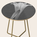Tulip Blossoms floral black and white photography / photograph Side Table Gallery Image 2