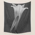 Tulip Blossoms floral black and white photography / photograph Wall Tapestry Gallery Image 4