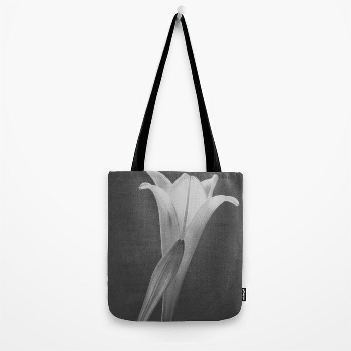Tulip Blossoms floral black and white photography / photograph Tote Bag Gallery Image 2