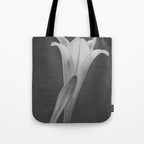 Tulip Blossoms floral black and white photography / photograph Tote Bag Gallery Image 1