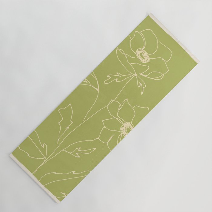 Line Drawing Flowers 2 Yoga Mat Gallery Image 1