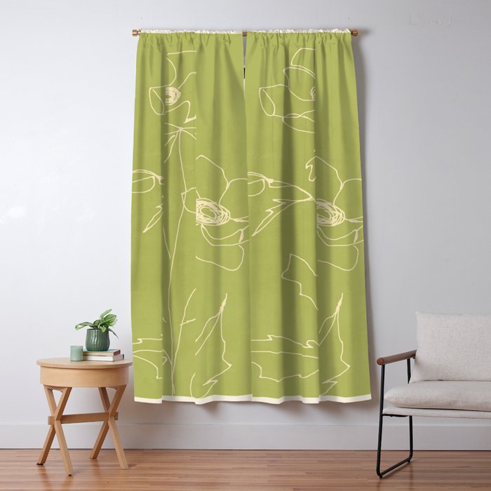 Line Drawing Flowers 2 Window Curtain Gallery Image 5