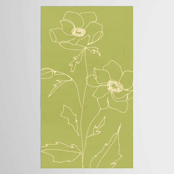 Line Drawing Flowers 2 Tablecloth Gallery Image 2