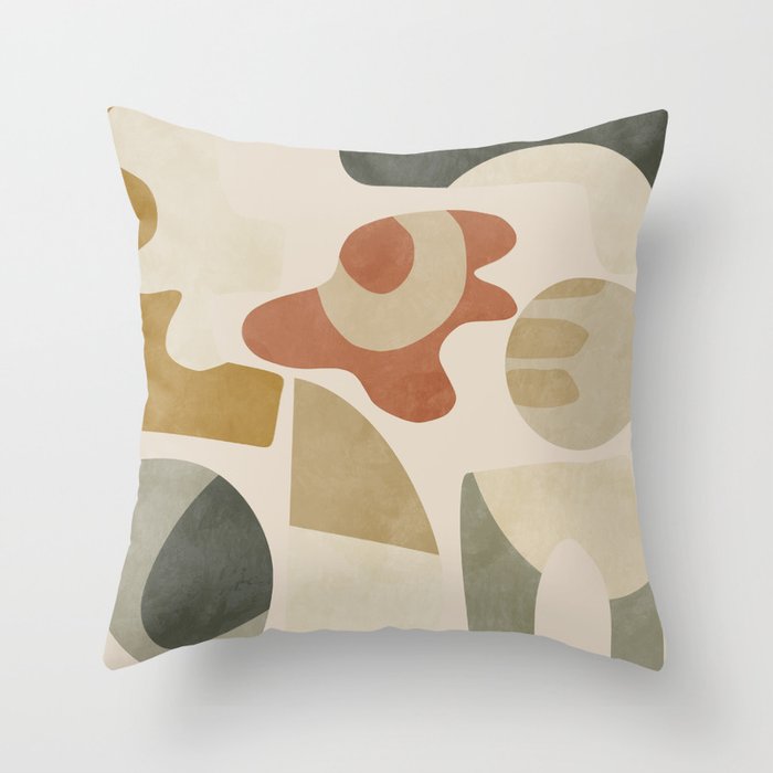 mid modern earth tones 3 Throw Pillow Gallery Image 1