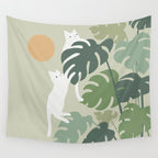 Cat and Plant 42 Wall Tapestry Gallery Image 4