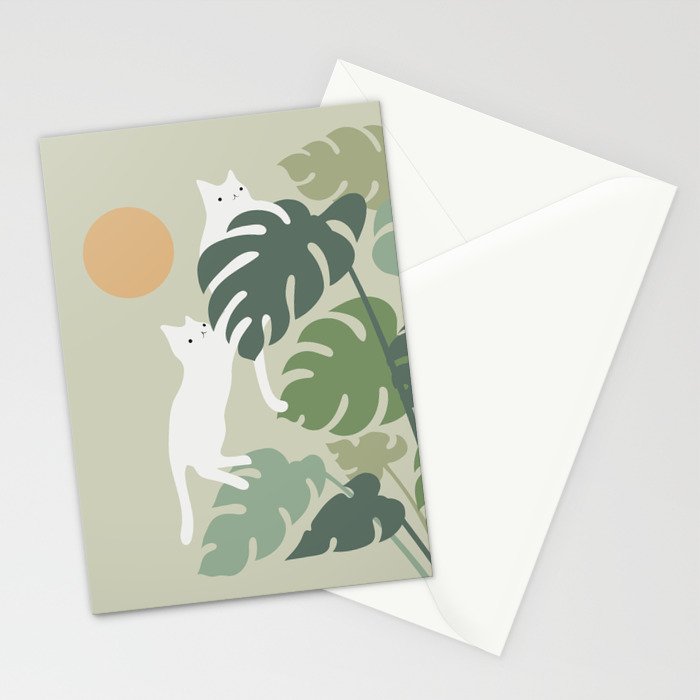 Cat and Plant 42 Stationery Card Gallery Image 2
