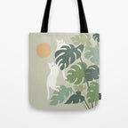 Cat and Plant 42 Tote Bag Gallery Image 1