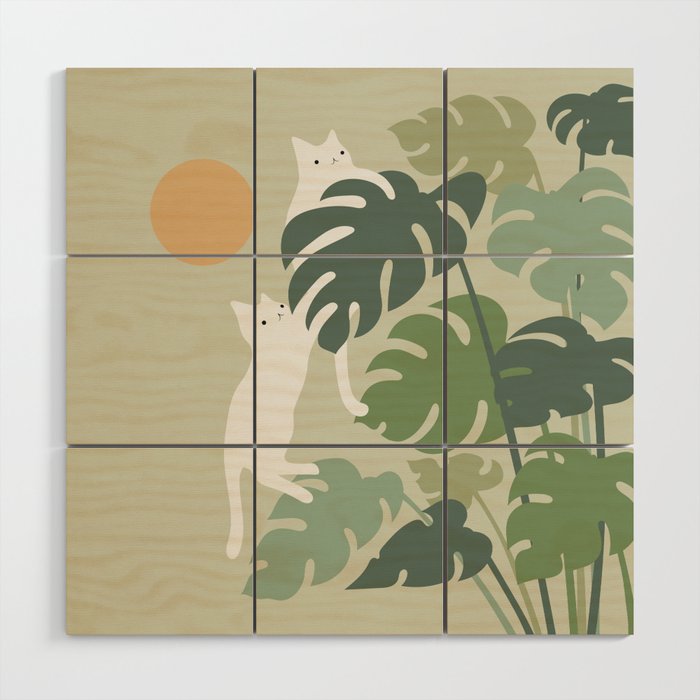 Cat and Plant 42 Wood Wall Art Gallery Image 1