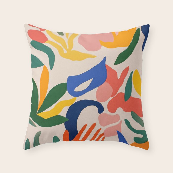 Matisse Style Abstract Cut Outs Illustrations Throw Pillow Gallery Image 6