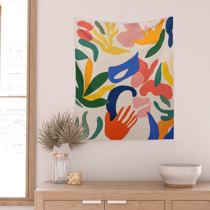 Matisse Style Abstract Cut Outs Illustrations Wall Tapestry Gallery Image 2