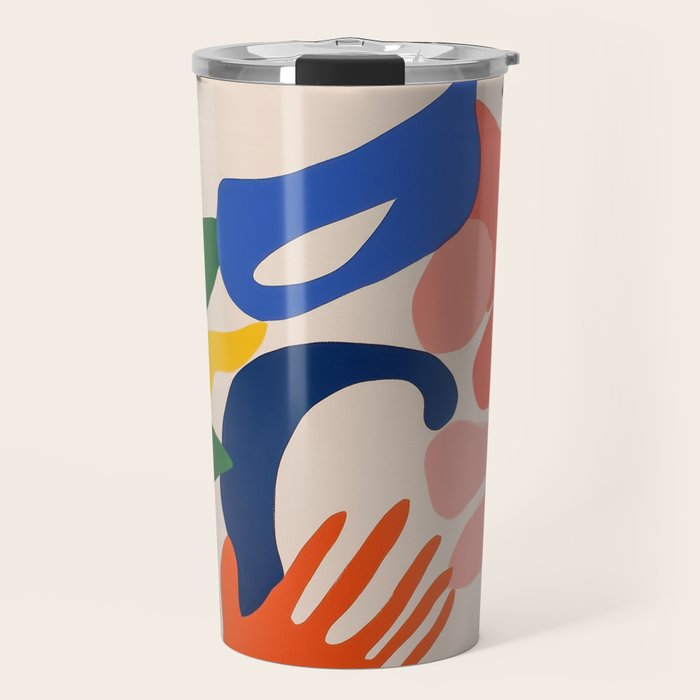 Matisse Style Abstract Cut Outs Illustrations Travel Mug