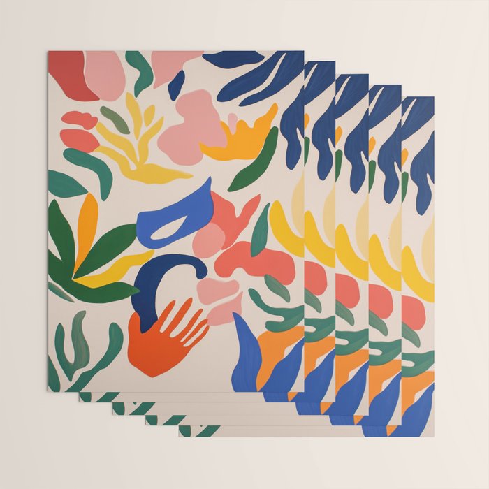 Matisse Style Abstract Cut Outs Illustrations Wrapping Paper Gallery Image 3