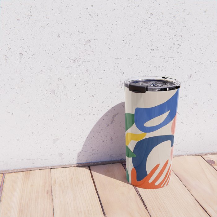 Matisse Style Abstract Cut Outs Illustrations Travel Mug Gallery Image 4
